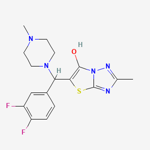 molecular formula C17H19F2N5OS B2858382 5-((3,4-Difluorophenyl)(4-methylpiperazin-1-yl)methyl)-2-methylthiazolo[3,2-b][1,2,4]triazol-6-ol CAS No. 869343-46-4