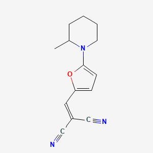 molecular formula C14H15N3O B2858395 {[5-(2-Methylpiperidin-1-yl)furan-2-yl]methylidene}propanedinitrile CAS No. 476339-55-6