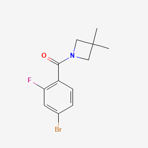 molecular formula C12H13BrFNO B2858400 (4-溴-2-氟苯基)(3,3-二甲基氮杂环丁-1-基)甲苯酮 CAS No. 1810070-16-6