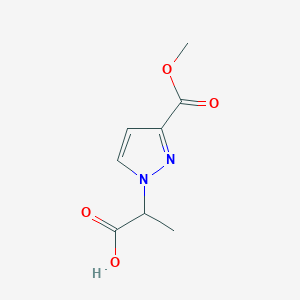 molecular formula C8H10N2O4 B2858401 2-[3-(methoxycarbonyl)-1H-pyrazol-1-yl]propanoic acid CAS No. 1314962-02-1