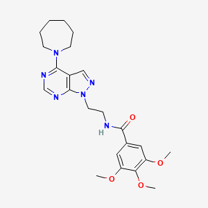 molecular formula C23H30N6O4 B2858403 N-(2-(4-(azepan-1-yl)-1H-pyrazolo[3,4-d]pyrimidin-1-yl)ethyl)-3,4,5-trimethoxybenzamide CAS No. 1021025-58-0