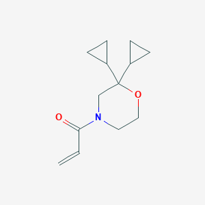 molecular formula C13H19NO2 B2858414 1-(2,2-Dicyclopropylmorpholin-4-yl)prop-2-en-1-one CAS No. 2176573-82-1