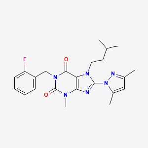 8-(3,5-Dimethylpyrazolyl)-1-[(2-fluorophenyl)methyl]-3-methyl-7-(3-methylbutyl)-1,3,7-trihydropurine-2,6-dione
