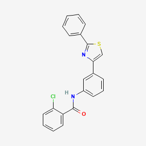 2-chloro-N-[3-(2-phenyl-1,3-thiazol-4-yl)phenyl]benzamide
