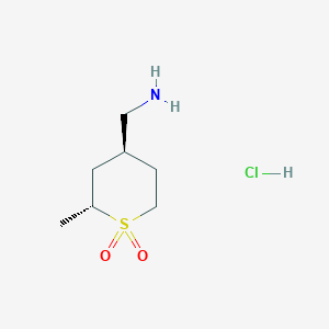 molecular formula C7H16ClNO2S B2858452 [(2R,4S)-2-Methyl-1,1-dioxothian-4-yl]methanamine;hydrochloride CAS No. 2287250-04-6
