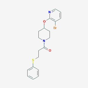 molecular formula C19H21BrN2O2S B2858458 1-(4-((3-Bromopyridin-2-yl)oxy)piperidin-1-yl)-3-(phenylthio)propan-1-one CAS No. 1448052-43-4