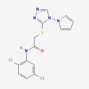 molecular formula C14H11Cl2N5OS B2858463 2-((4-(1H-pyrrol-1-yl)-4H-1,2,4-triazol-3-yl)thio)-N-(2,5-dichlorophenyl)acetamide CAS No. 903277-02-1