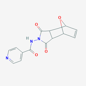 molecular formula C14H11N3O4 B285847 N-(3,5-dioxo-10-oxa-4-azatricyclo[5.2.1.0~2,6~]dec-8-en-4-yl)isonicotinamide 