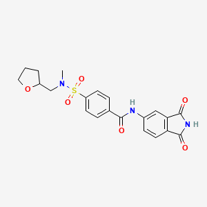 molecular formula C21H21N3O6S B2858472 N-(1,3-dioxoisoindolin-5-yl)-4-(N-methyl-N-((tetrahydrofuran-2-yl)methyl)sulfamoyl)benzamide CAS No. 868676-65-7