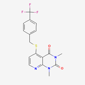 1,3-Dimethyl-5-[[4-(trifluoromethyl)phenyl]methylsulfanyl]pyrido[2,3-d]pyrimidine-2,4-dione