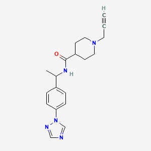 molecular formula C19H23N5O B2858492 1-(prop-2-yn-1-yl)-N-{1-[4-(1H-1,2,4-triazol-1-yl)phenyl]ethyl}piperidine-4-carboxamide CAS No. 1281132-71-5