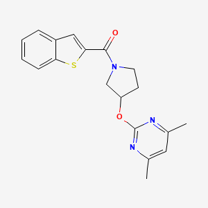 molecular formula C19H19N3O2S B2858494 Benzo[b]thiophen-2-yl(3-((4,6-dimethylpyrimidin-2-yl)oxy)pyrrolidin-1-yl)methanone CAS No. 2034317-14-9