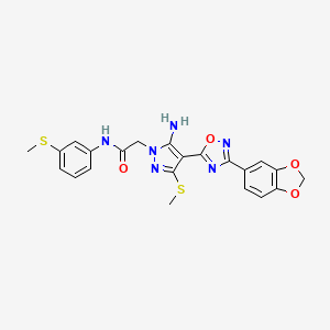N-[3-(Methylthio)phenyl]-2-[3-(methylthio)-4-[3-(1,3-benzodioxole-5-yl)-1,2,4-oxadiazole-5-yl]-5-amino-1H-pyrazole-1-yl]acetamide