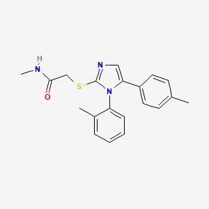 molecular formula C20H21N3OS B2858510 N-甲基-2-((1-(邻甲苯基)-5-(对甲苯基)-1H-咪唑-2-基)硫代)乙酰胺 CAS No. 1206994-21-9