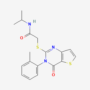 2-{[3-(2-methylphenyl)-4-oxo-3,4-dihydrothieno[3,2-d]pyrimidin-2-yl]sulfanyl}-N-(propan-2-yl)acetamide