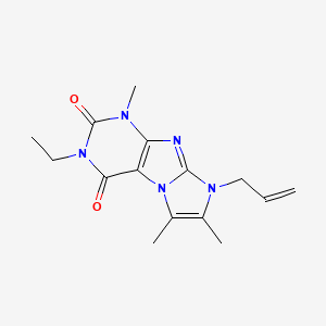 molecular formula C15H19N5O2 B2858515 2-Ethyl-4,7,8-trimethyl-6-prop-2-enylpurino[7,8-a]imidazole-1,3-dione CAS No. 878411-34-8