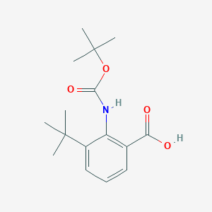 molecular formula C16H23NO4 B2858516 3-Tert-butyl-2-[(2-methylpropan-2-yl)oxycarbonylamino]benzoic acid CAS No. 2248395-19-7