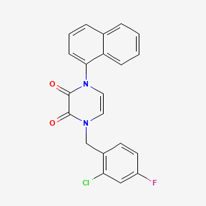 molecular formula C21H14ClFN2O2 B2858523 1-[(2-氯-4-氟苯基)甲基]-4-萘-1-基吡嗪-2,3-二酮 CAS No. 898454-06-3