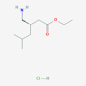 molecular formula C10H22ClNO2 B2858527 ethyl (3S)-3-(aminomethyl)-5-methylhexanoate hydrochloride CAS No. 1909294-27-4