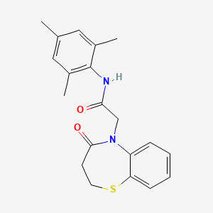 molecular formula C20H22N2O2S B2858528 N-mesityl-2-(4-oxo-3,4-dihydrobenzo[b][1,4]thiazepin-5(2H)-yl)acetamide CAS No. 862980-13-0
