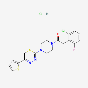 2-(2-chloro-6-fluorophenyl)-1-(4-(5-(thiophen-2-yl)-6H-1,3,4-thiadiazin-2-yl)piperazin-1-yl)ethanone hydrochloride