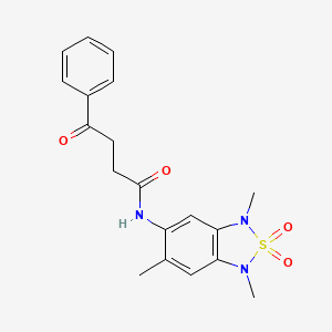 molecular formula C19H21N3O4S B2858548 4-oxo-4-phenyl-N-(1,3,6-trimethyl-2,2-dioxido-1,3-dihydrobenzo[c][1,2,5]thiadiazol-5-yl)butanamide CAS No. 2034243-41-7
