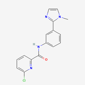 molecular formula C16H13ClN4O B2858549 6-Chloro-N-[3-(1-methylimidazol-2-yl)phenyl]pyridine-2-carboxamide CAS No. 2224265-03-4