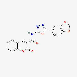 N-(5-(benzo[d][1,3]dioxol-5-yl)-1,3,4-oxadiazol-2-yl)-2-oxo-2H-chromene-3-carboxamide