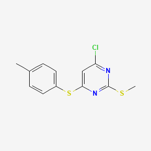 molecular formula C12H11ClN2S2 B2858555 4-Chloro-6-[(4-methylphenyl)sulfanyl]-2-(methylsulfanyl)pyrimidine CAS No. 339017-74-2