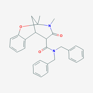 molecular formula C28H28N2O3 B285856 N,N-dibenzyl-2,3-dimethyl-4-oxo-3,4,5,6-tetrahydro-2H-2,6-methano-1,3-benzoxazocine-5-carboxamide 