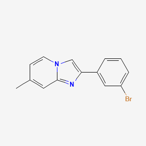 molecular formula C14H11BrN2 B2858593 2-(3-Bromophenyl)-7-methylimidazo[1,2-a]pyridine CAS No. 419557-37-2