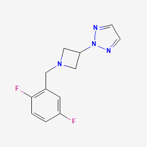molecular formula C12H12F2N4 B2858599 2-[1-[(2,5-Difluorophenyl)methyl]azetidin-3-yl]triazole CAS No. 2415501-90-3