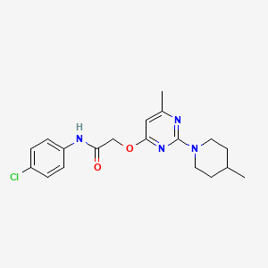 N-(4-chlorophenyl)-2-{[6-methyl-2-(4-methylpiperidin-1-yl)pyrimidin-4-yl]oxy}acetamide