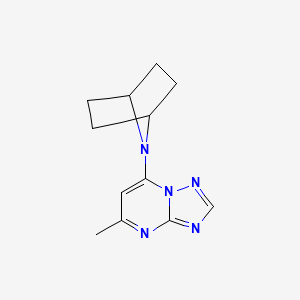 molecular formula C12H15N5 B2858611 7-(7-Azabicyclo[2.2.1]heptan-7-yl)-5-methyl-[1,2,4]triazolo[1,5-a]pyrimidine CAS No. 2415503-47-6