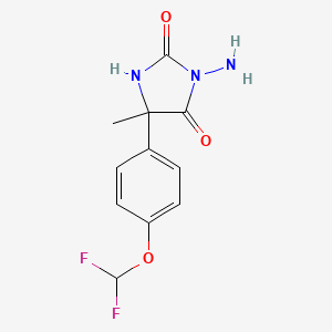 molecular formula C11H11F2N3O3 B2858627 3-Amino-5-[4-(difluoromethoxy)phenyl]-5-methylimidazolidine-2,4-dione CAS No. 956780-84-0