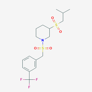 3-(2-Methylpropanesulfonyl)-1-{[3-(trifluoromethyl)phenyl]methanesulfonyl}piperidine