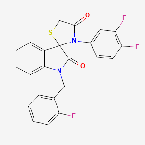 molecular formula C23H15F3N2O2S B2858636 3'-(3,4-Difluorophenyl)-1-[(2-fluorophenyl)methyl]-1,2-dihydrospiro[indole-3,2'-[1,3]thiazolidine]-2,4'-dione CAS No. 894541-88-9