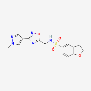 N-{[3-(1-methyl-1H-pyrazol-4-yl)-1,2,4-oxadiazol-5-yl]methyl}-2,3-dihydro-1-benzofuran-5-sulfonamide