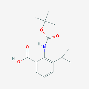 molecular formula C15H21NO4 B2858643 2-[(2-Methylpropan-2-yl)oxycarbonylamino]-3-propan-2-ylbenzoic acid CAS No. 2248337-98-4