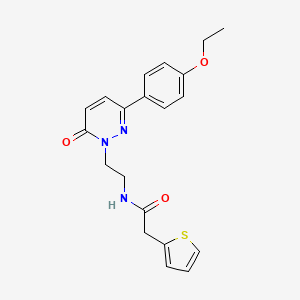 molecular formula C20H21N3O3S B2858645 N-(2-(3-(4-乙氧基苯基)-6-氧代嘧啶-1(6H)-基)乙基)-2-(噻吩-2-基)乙酰胺 CAS No. 921852-93-9