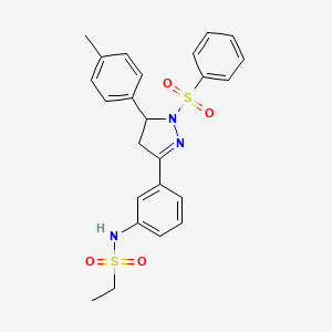 B2858652 N-(3-(1-(phenylsulfonyl)-5-(p-tolyl)-4,5-dihydro-1H-pyrazol-3-yl)phenyl)ethanesulfonamide CAS No. 851782-66-6