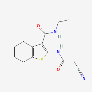 molecular formula C14H17N3O2S B2858653 2-(2-氰基乙酰氨基)-N-乙基-4,5,6,7-四氢苯并[b]噻吩-3-甲酰胺 CAS No. 867137-62-0
