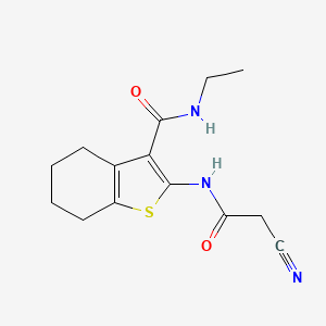 molecular formula C14H17N3O2S B2858653 2-(2-cyanoacetamido)-N-ethyl-4,5,6,7-tetrahydro-1-benzothiophene-3-carboxamide CAS No. 867137-62-0