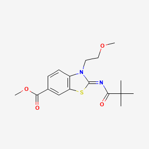 (Z)-methyl 3-(2-methoxyethyl)-2-(pivaloylimino)-2,3-dihydrobenzo[d]thiazole-6-carboxylate