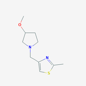 molecular formula C10H16N2OS B2858660 4-((3-Methoxypyrrolidin-1-yl)methyl)-2-methylthiazole CAS No. 2034458-50-7