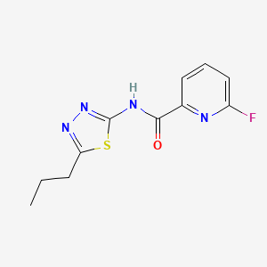 molecular formula C11H11FN4OS B2858662 6-Fluoro-N-(5-propyl-1,3,4-thiadiazol-2-yl)pyridine-2-carboxamide CAS No. 2411305-08-1