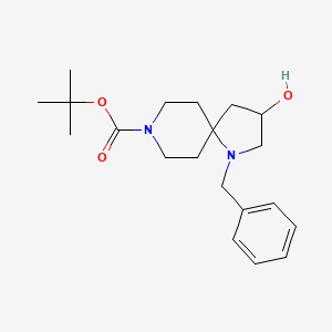 molecular formula C20H30N2O3 B2858669 Tert-butyl 1-benzyl-3-hydroxy-1,8-diazaspiro[4.5]decane-8-carboxylate CAS No. 1357353-34-4