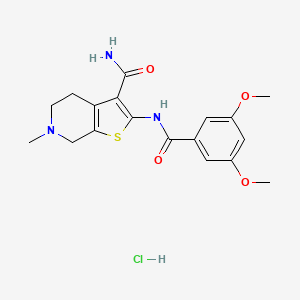 2-(3,5-Dimethoxybenzamido)-6-methyl-4,5,6,7-tetrahydrothieno[2,3-c]pyridine-3-carboxamide hydrochloride