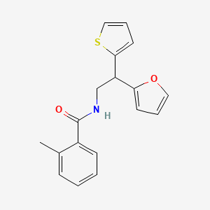N-[2-(furan-2-yl)-2-(thiophen-2-yl)ethyl]-2-methylbenzamide