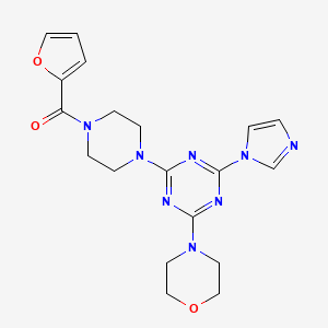 (4-(4-(1H-imidazol-1-yl)-6-morpholino-1,3,5-triazin-2-yl)piperazin-1-yl)(furan-2-yl)methanone
